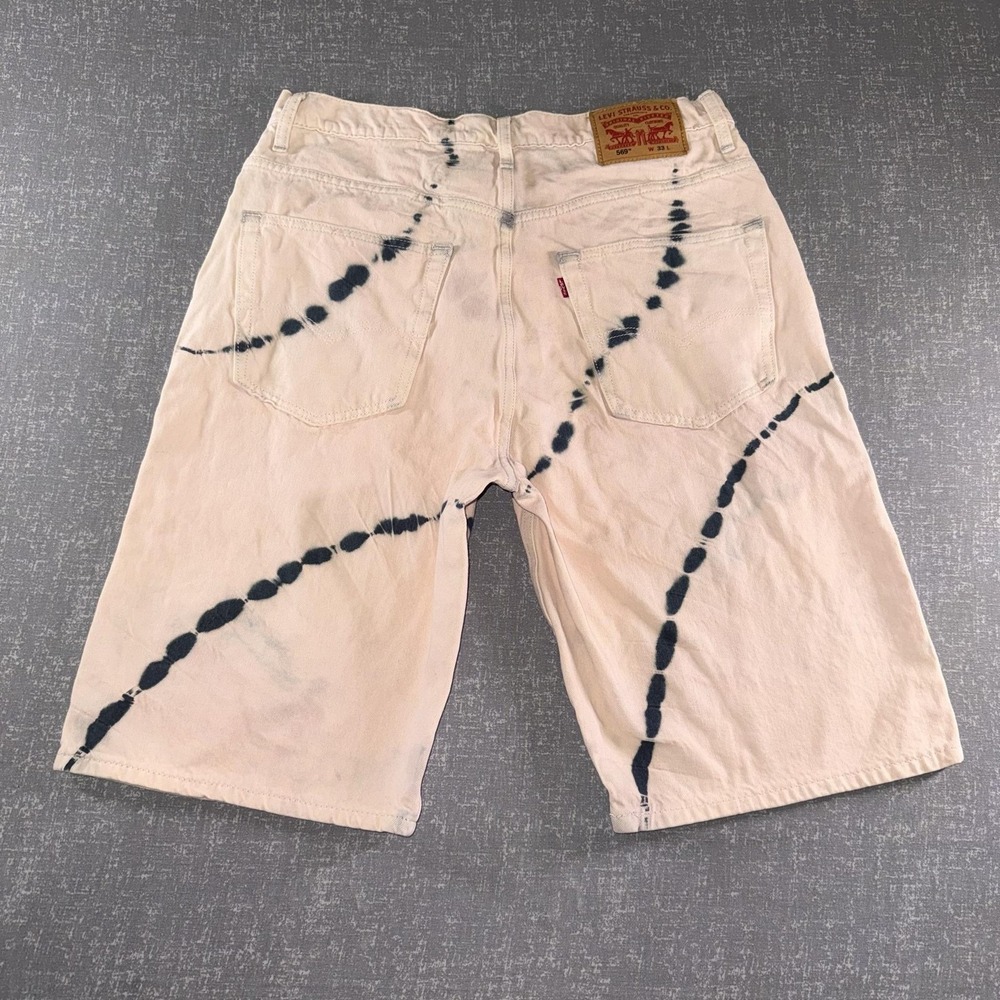 Levi's 569 Loose Straight Shorts Mens 33 Beige Tie Dye Denim PC9 35569-0399